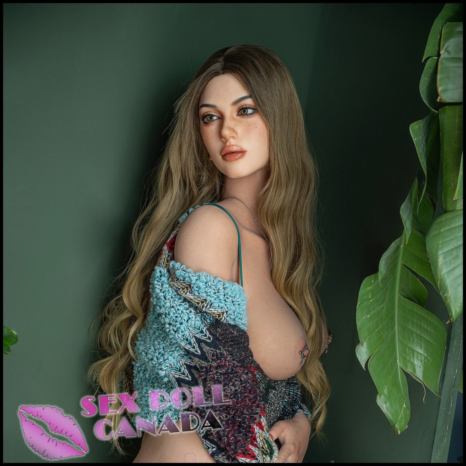 Real Lady Realistic Sex Doll Brunette Hair Curvy Full Body Western American