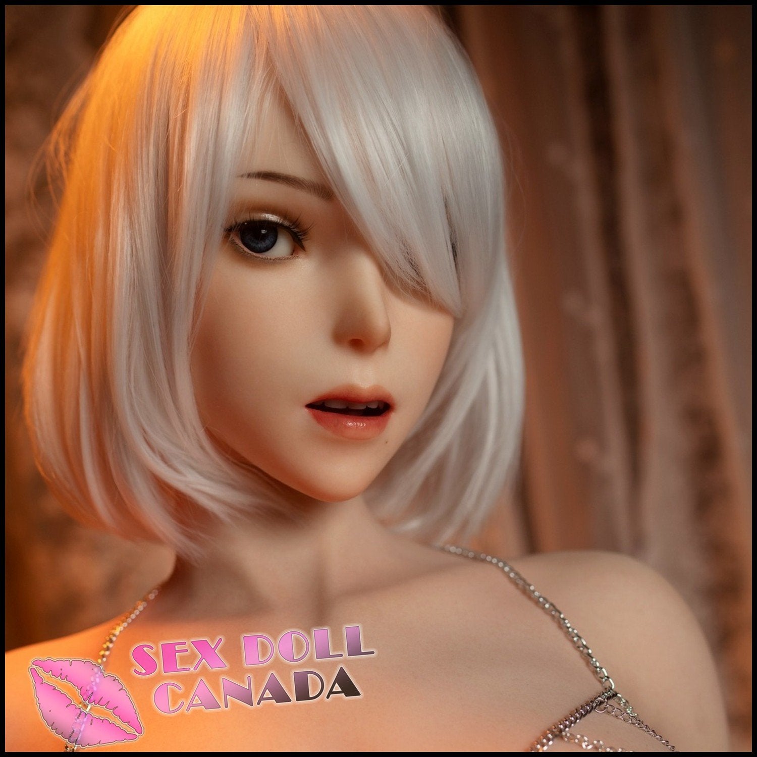 Game Lady Realistic Sex Doll Elf Fantasy Cosplay Black Hair Gray Silver White Hair