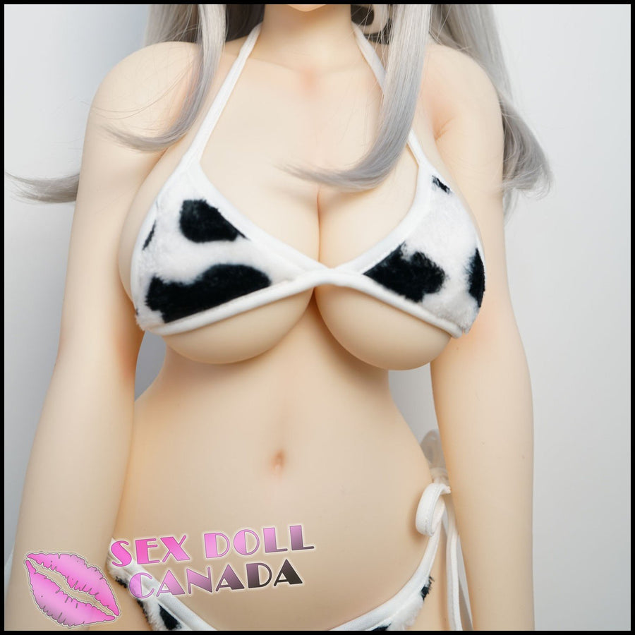 IROKEBIJIN Realistic Sex Doll Asian Japanese Chinese Gray Silver White Hair Big Tits Breasts