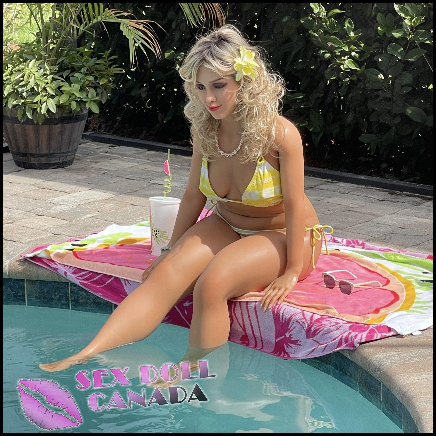 SM Realistic Sex Doll Short Petite Blonde Hair Big Tits Breasts