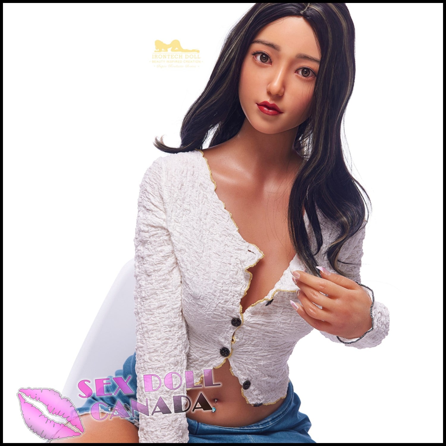IRONTECH Realistic Sex Doll Short Petite Big Tits Breasts Black Hair