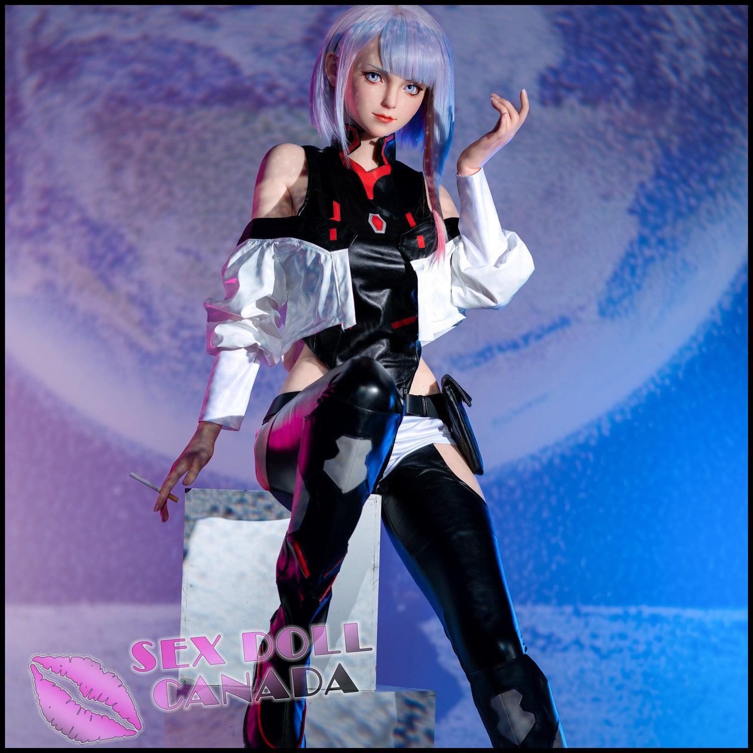 Game Lady Realistic Sex Doll Pink Purple Hair Small Waist Curvy Full Body