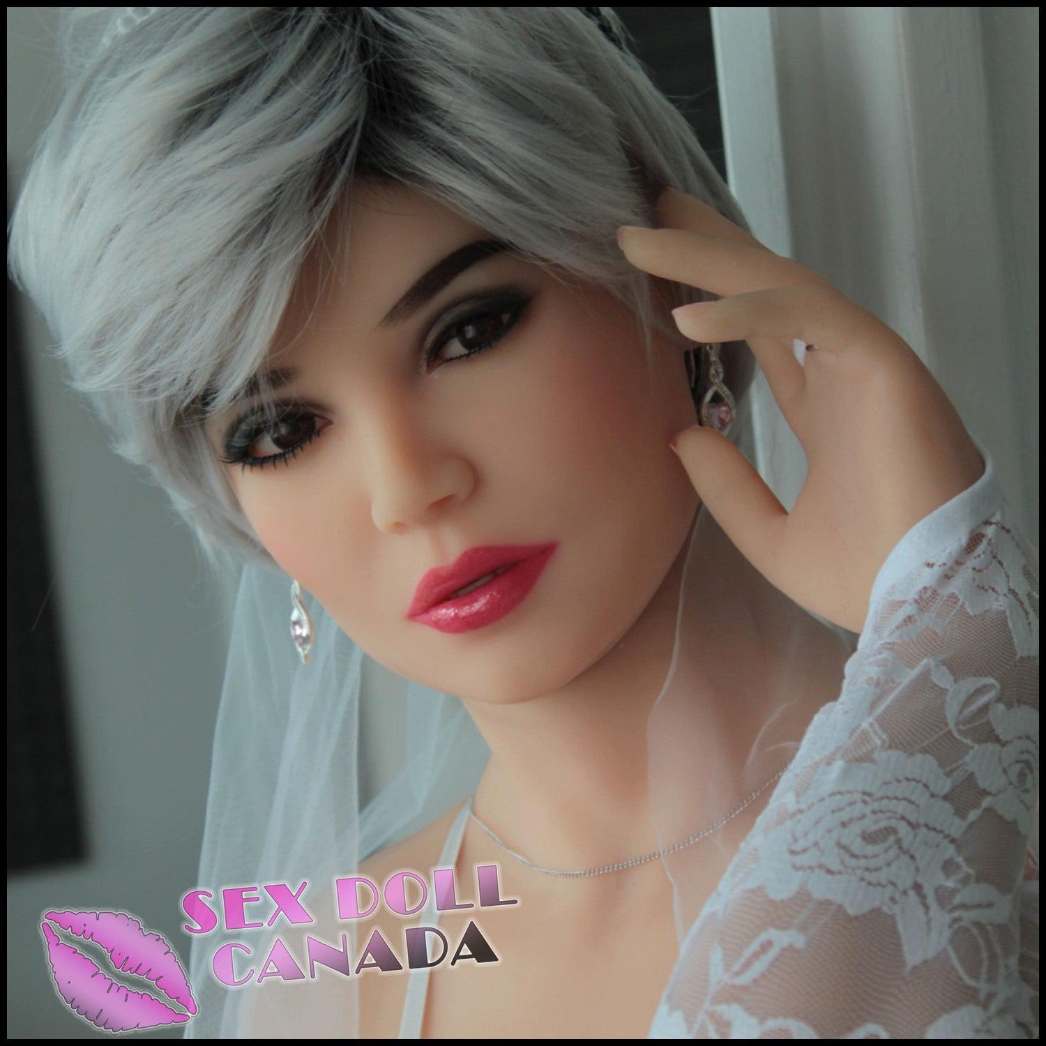 HR Doll Realistic Sex Doll Gray Silver White Hair MILF Mature Old Small Tits Boobs
