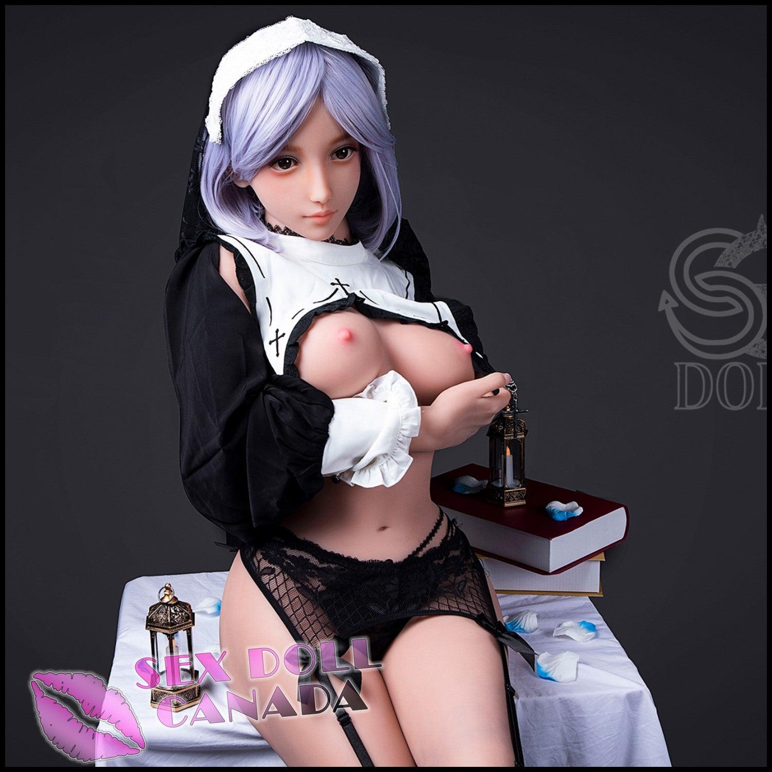 SE DOLL Realistic Sex Doll Pink Purple Hair Skinny Slim Big Tits Breasts