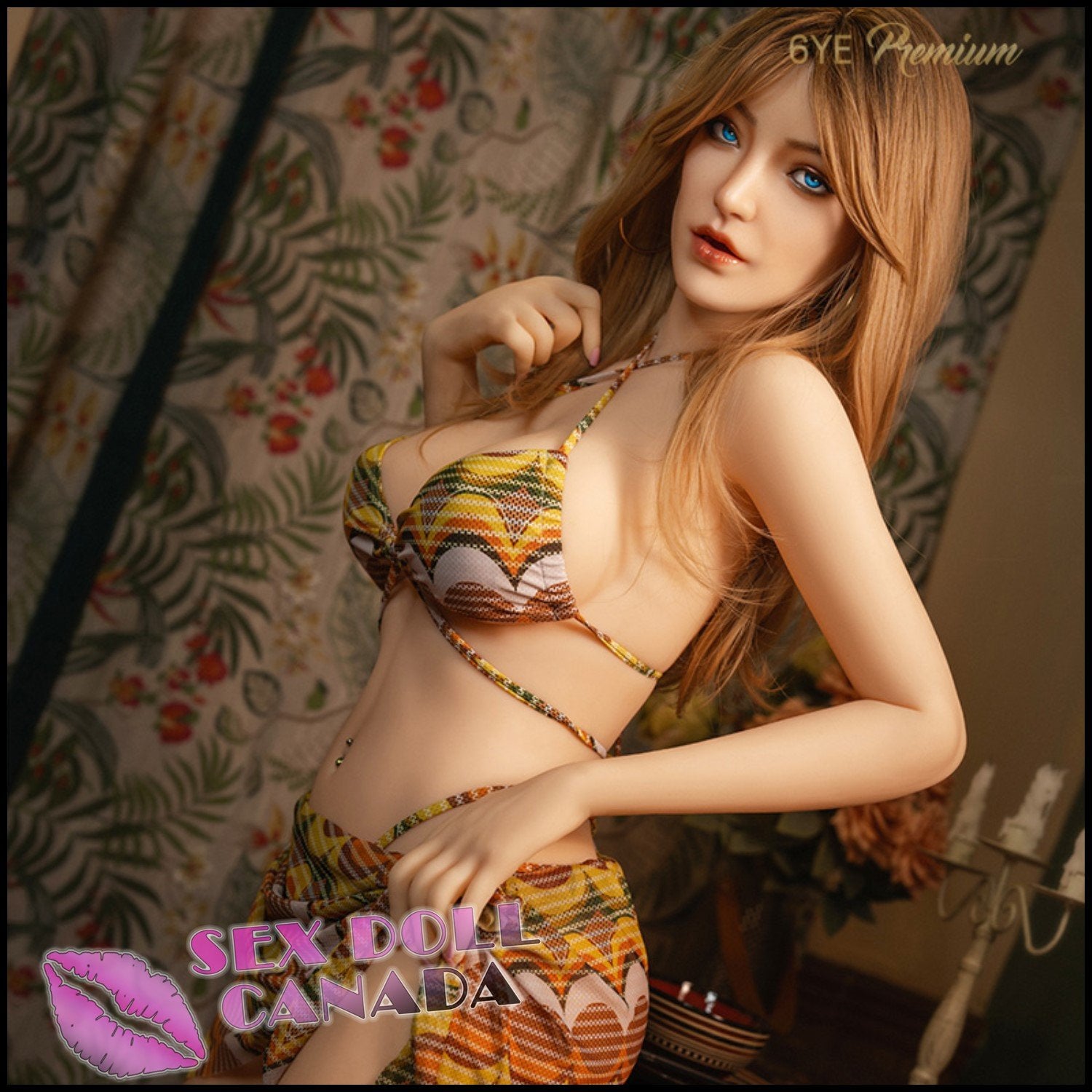 6YE Realistic Sex Doll Blonde Hair Big Tits Breasts Western American