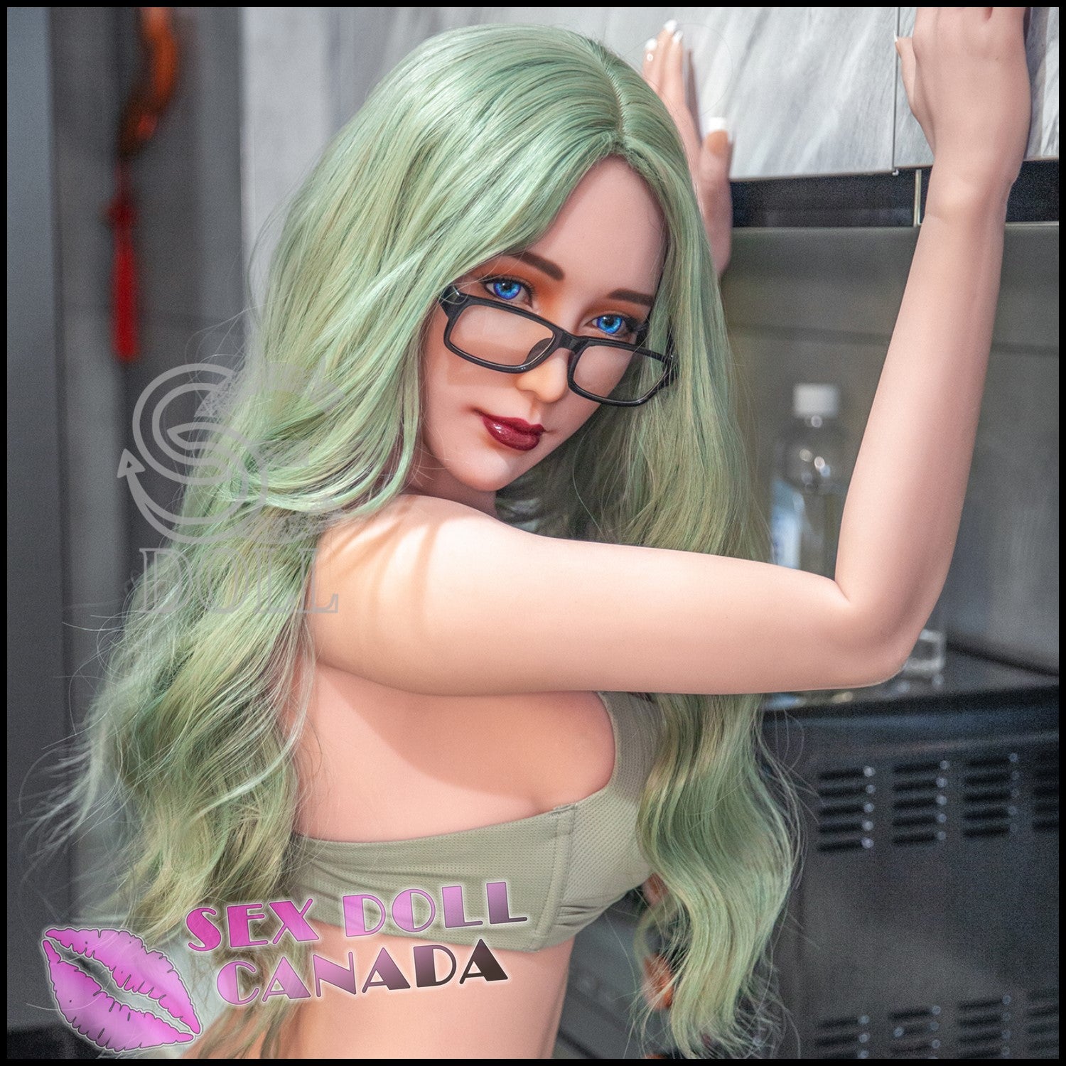 SE DOLL Realistic Sex Doll Fit Athletic Green Hair Western American
