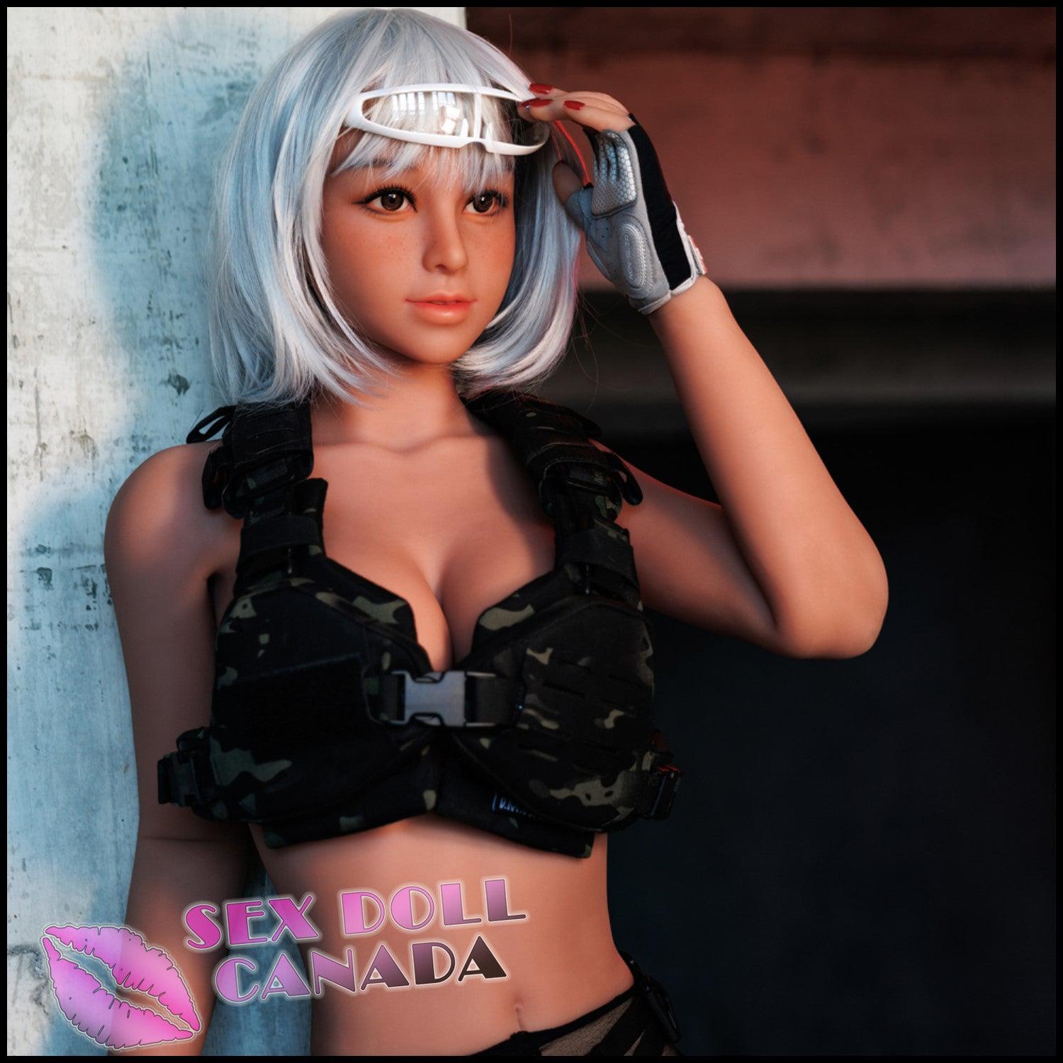 IRONTECH Realistic Sex Doll Curvy Full Body Small Waist Gray Silver White Hair