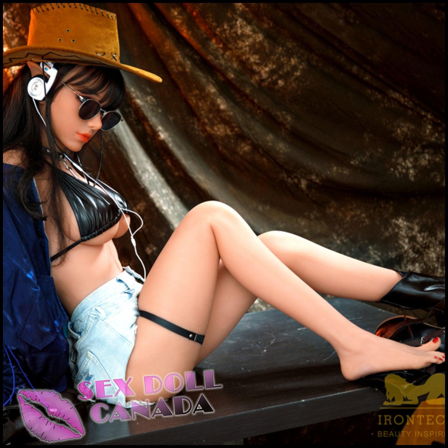 IRONTECH Realistic Sex Doll Brunette Hair Small Waist Curvy Full Body