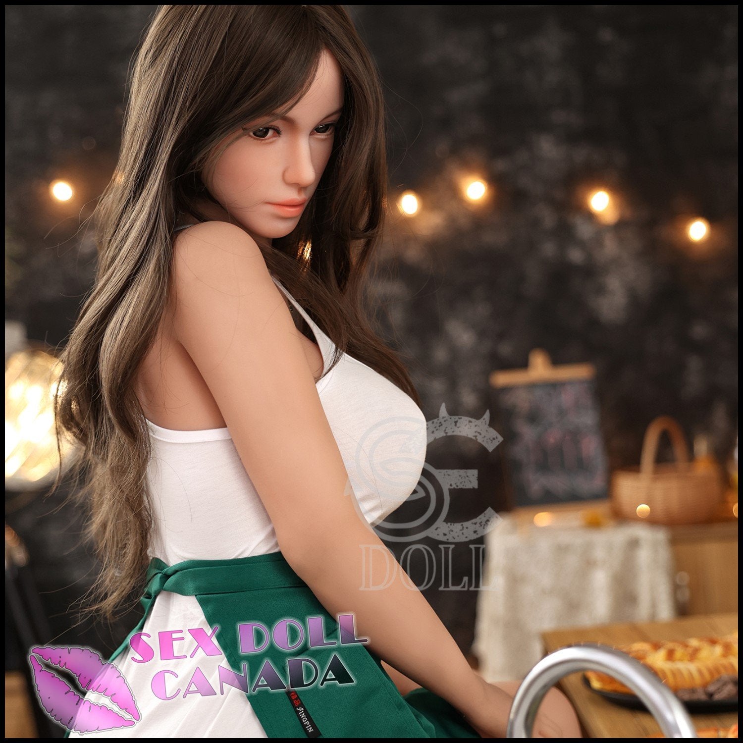 SE DOLL Realistic Sex Doll Brunette Hair Big Tits Breasts Skinny Slim
