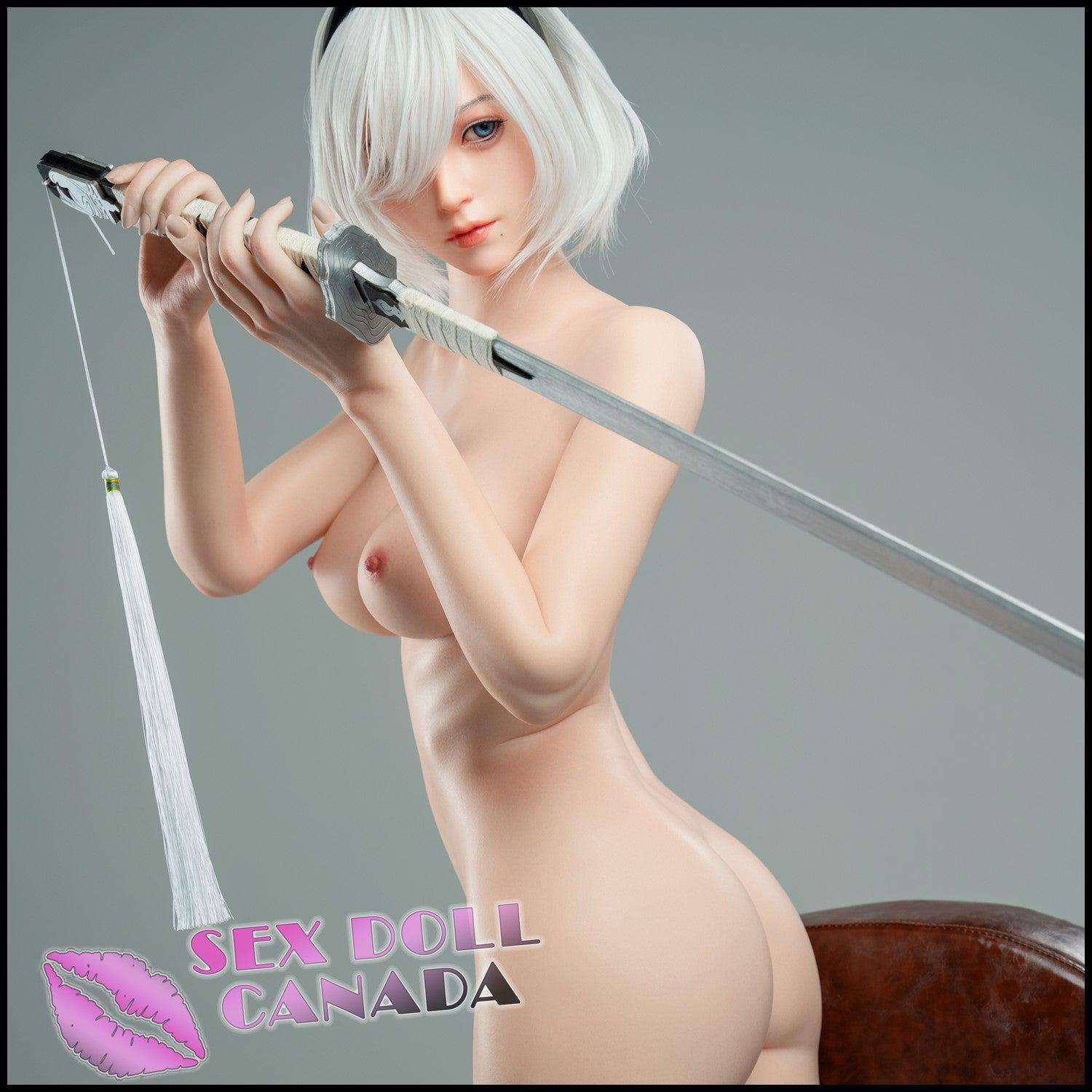 Zelex Realistic Sex Doll Tall Long Legs Gray Silver White Hair Big Tits Breasts