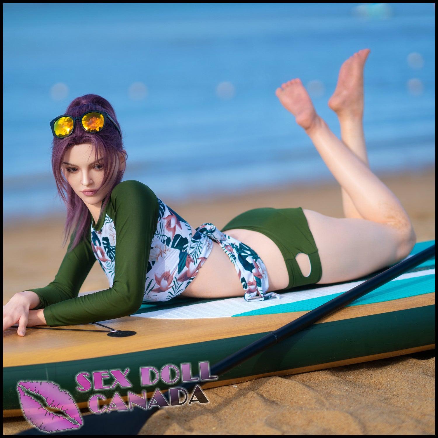 Zelex Realistic Sex Doll Big Tits Breasts Pink Purple Hair Western American
