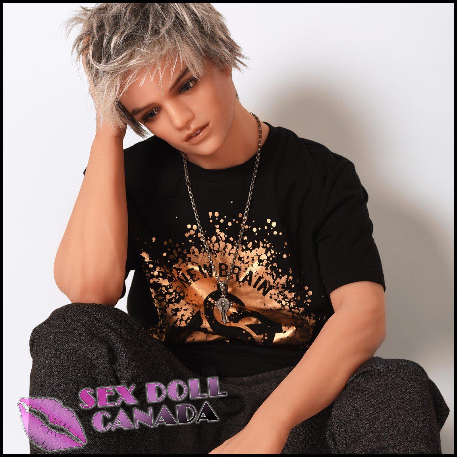 DS Realistic Sex Doll Gay Muscular  Rough Gray  Silver  White Hair