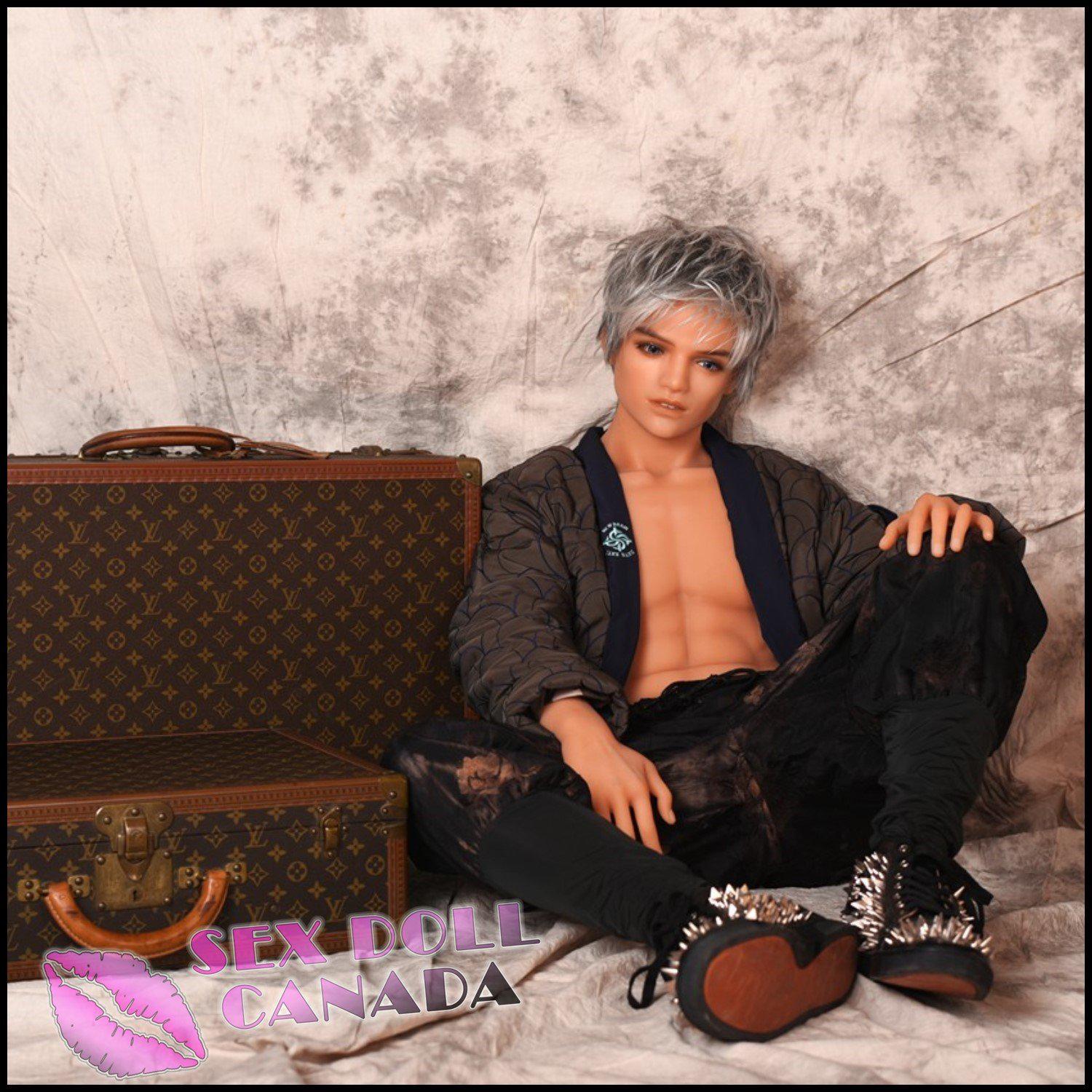 DS Realistic Sex Doll Tall  Long Legs Gray  Silver  White Hair Muscular  Rough